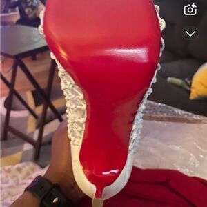 Christian Louboutin White Heels with Red Sole